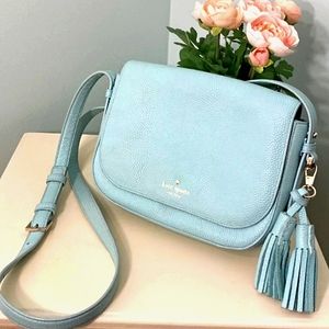 Kate Spade Light Blue Crossbody with Fringe Detail